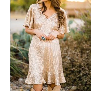 Gold sequin dress